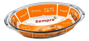 Fuente Bandeja Oval Vidrio Templado M - - Bazar