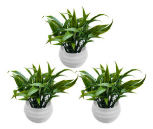 Planta Artificial Flor Con Maceta M3 Jardin X3 Unid - - Jardines Verticales y Plantas