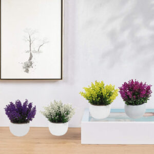 Flor Planta Con Maceta Jardin Artificial M14 X3 Unid - Jardines Verticales y Plantas