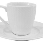 Taza Cafe Pocillo C/ Plato Porcelana Premium  –