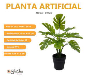 Planta Artificial C Maceta Hojas Calidad Premium - Jardines Verticales y Plantas