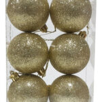 Adornos Navidad Bolas Glitter 7cm X12 Unid *   Navidad