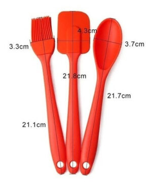 Set X3 Pincel Espatula Cuchara Silicona Reposteria - Bazar