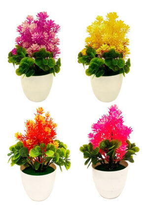 Flor Con Maceta Planta Artificial Colores M8 - - Jardines Verticales y Plantas