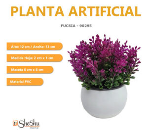 Flor Planta Con Maceta Jardin Artificial M14 X3 Unid - Jardines Verticales y Plantas