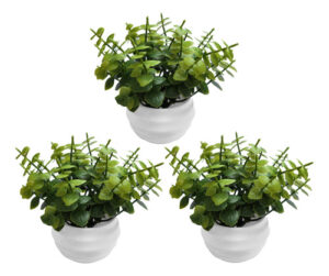 Planta Artificial Flor Con Maceta M3 Jardin X3 Unid - - Jardines Verticales y Plantas