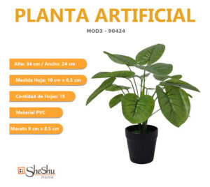 Planta Artificial C Maceta Hojas Calidad Premium - Jardines Verticales y Plantas