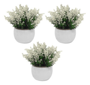 Flor Planta Con Maceta Jardin Artificial M14 X3 Unid - Jardines Verticales y Plantas