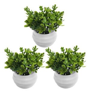 Planta Artificial Flor Con Maceta M3 Jardin X3 Unid - - Jardines Verticales y Plantas