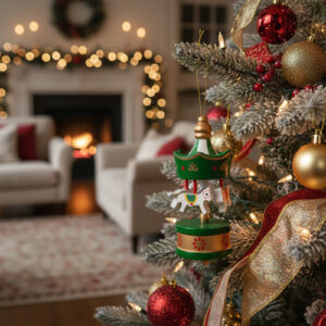 Adorno Para Arbol Calesita Artesanal Navidad Set X3 U - Navidad