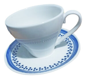 Taza De Cafe Con Plato Porcelana Premium - - Bazar