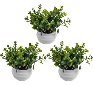 Planta Artificial Flor Con Maceta M3 Jardin X3 Unid - - Jardines Verticales y Plantas