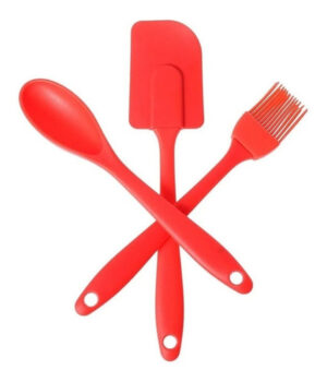 Set X3 Pincel Espatula Cuchara Silicona Reposteria - Bazar