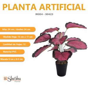 Planta Artificial C Maceta Hojas Calidad Premium - Jardines Verticales y Plantas