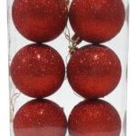 Adornos Navidad Bolas Glitter 7cm X12 Unid *   Navidad