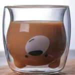 Taza Mug De Vidrio Doble Pared Oso Cafe M1  –