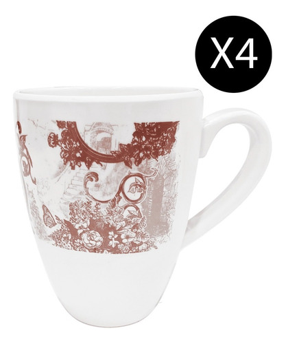 Taza Melamina Premium Diseño Vintage X4 Unid B1-