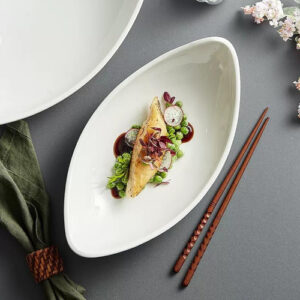 Salsera Copetinero De Porcelana Blanca Premium - - Bazar