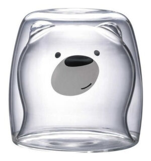 Taza Mug De Vidrio Doble Pared Oso Cafe M1  - - Bazar