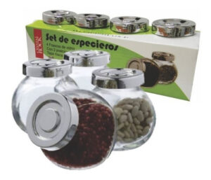 Especiero Frascos De Vidrio Set X 4 Und  - - Bazar