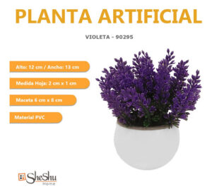 Flor Planta Con Maceta Jardin Artificial M14 X3 Unid - Jardines Verticales y Plantas