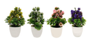 Flor Con Maceta Planta Artificial Colores M8 - - Jardines Verticales y Plantas