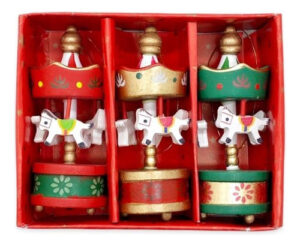 Adorno Para Arbol Calesita Artesanal Navidad Set X3 U - Navidad