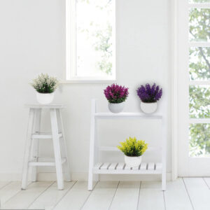 Flor Con Maceta Planta Jardin Artificial M14 X3 Unid - Jardines Verticales y Plantas