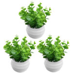 Planta Artificial Flor Con Maceta M3 Jardin X3 Unid –