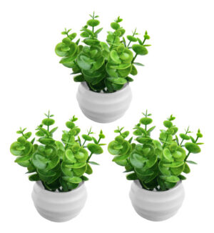 Planta Artificial Flor Con Maceta M3 Jardin X3 Unid - - Jardines Verticales y Plantas