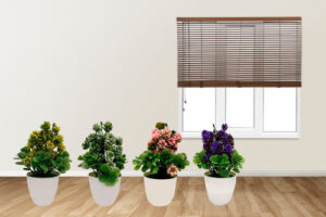 Flor Con Maceta Planta Artificial Colores M8 - - Jardines Verticales y Plantas