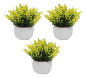 Flor Planta Con Maceta Jardin Artificial M14 X3 Unid - Jardines Verticales y Plantas