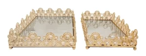 Bandeja Decorativa Espejada Caireles X2 M3 - Centros de Mesa