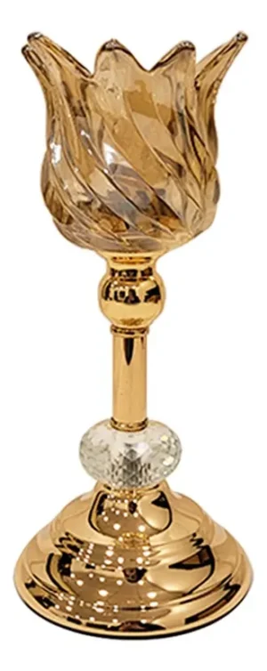 Candelabro Porta Velas 30 Cm Vidrio M4 - Centros de Mesa