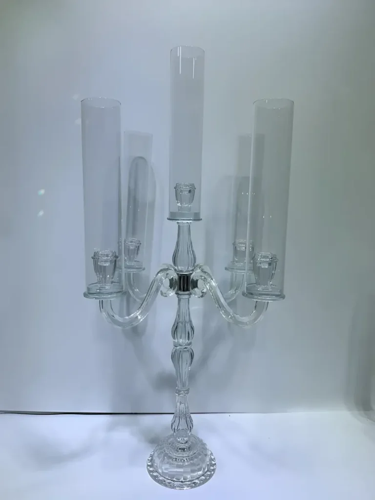 Candelabro Porta Vela De Vidrio Deco M5
