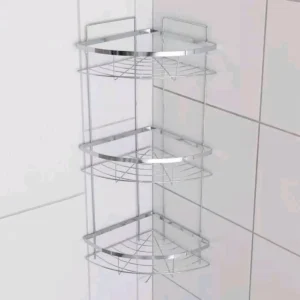 Organizador Esquinero De Baño Cromado 3 Estantes M1 - Bazar