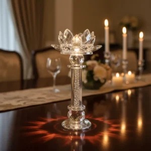 Candelabro Porta Vela De Vidrio Deco M7 - Centros de Mesa