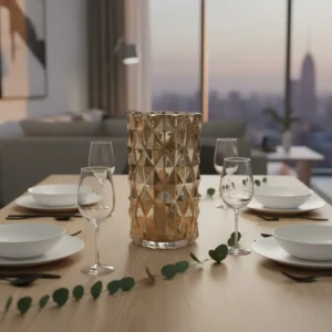 Florero De Vidrio Adorno Decorado Labrado M30 - Centros de Mesa