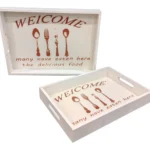 Set x2 Bandeja De Madera Desayuno Decorada M4
