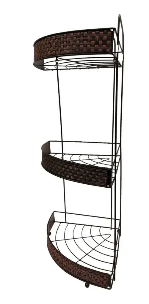 Organizador Esquinero De Baño Cromado 3 Estantes M2