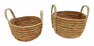 Set x2 Canastos De Mimbre M6 - Bazar