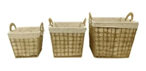 Set x3 Canastos De Mimbre M10 - Bazar