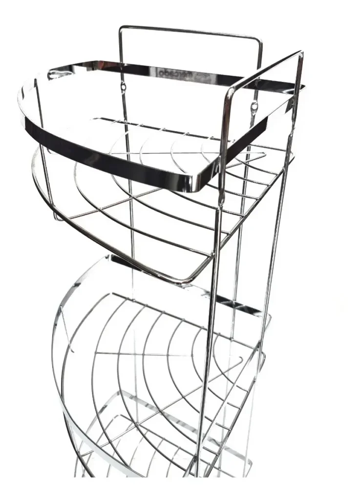 Organizador Esquinero De Baño Cromado 3 Estantes M1