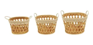 Set x3 Canastos De Madera M1 - Bazar