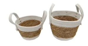 Set x2 Canastos De Mimbre M3 - Bazar