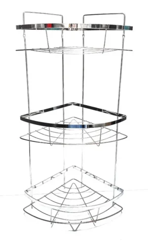 Organizador Esquinero De Baño Cromado 3 Estantes M1 - Bazar