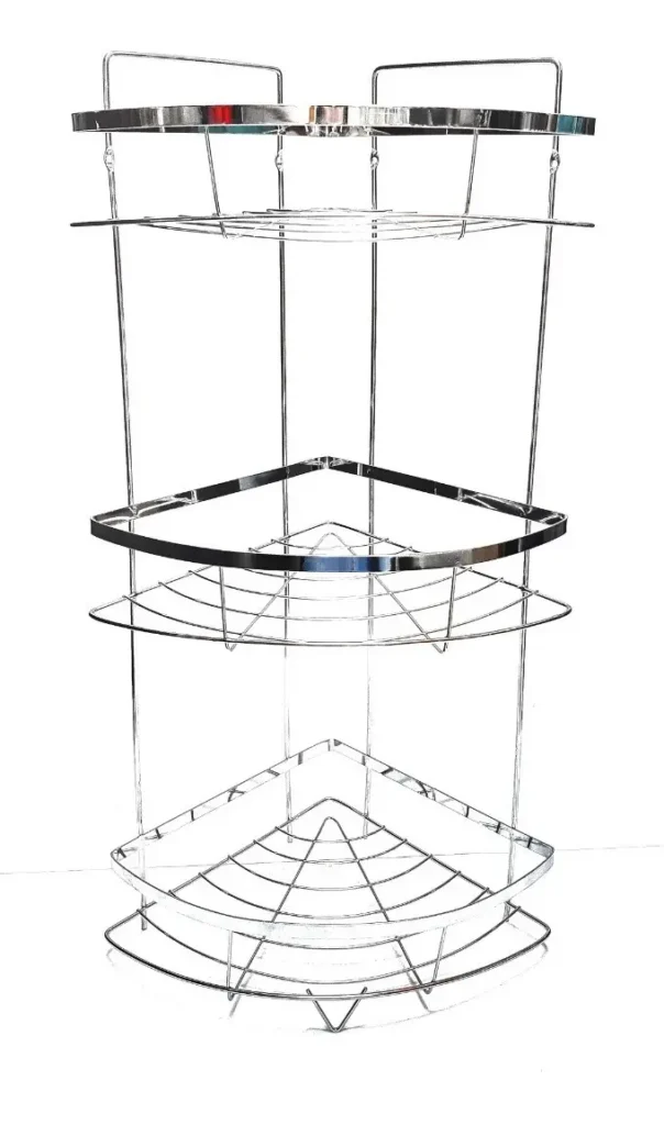 Organizador Esquinero De Baño Cromado 3 Estantes M1