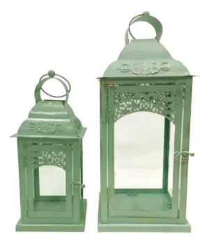 Farol Porta Vela Fanal Metalico Set X2 M2 - Bazar
