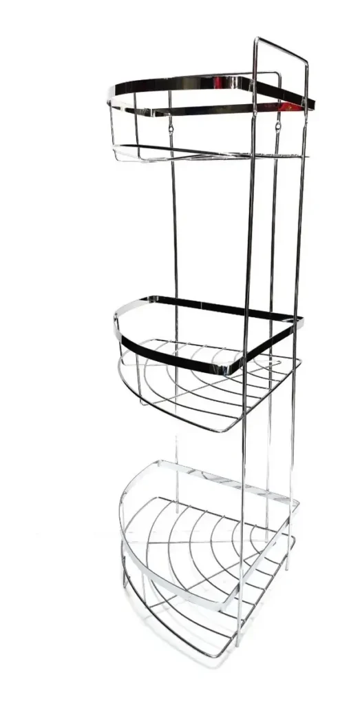 Organizador Esquinero De Baño Cromado 3 Estantes M1