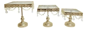 Posa Torta Masas De Vidrio Set X3 M6 - Centros de Mesa